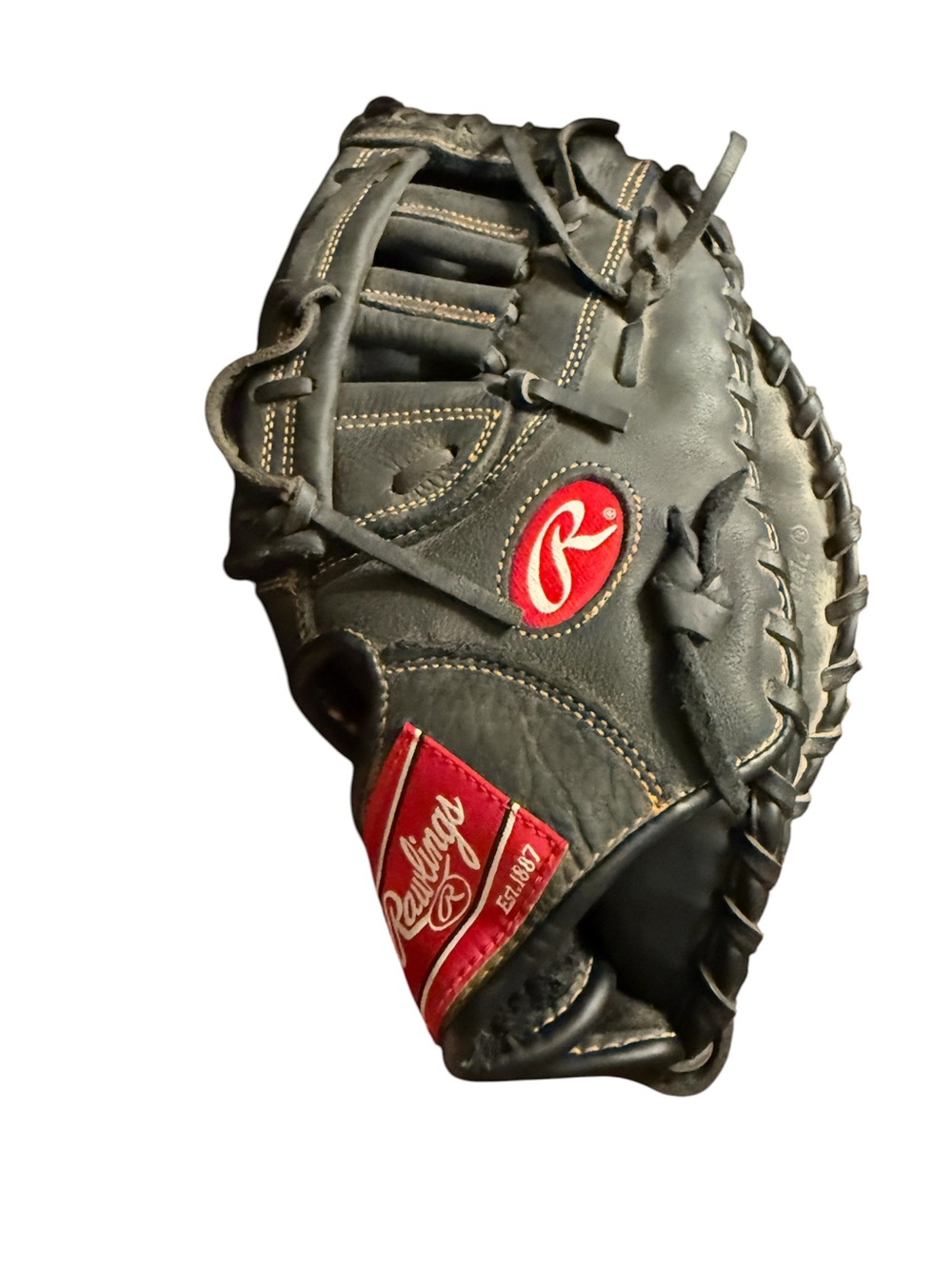 Rawlings Renegade leather 12.5-Inch First Base Mitt Black & Red